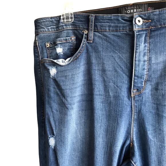 Torrid Sky High Skinny Jeans Distressed High Rise Stretch Premium Denim Size 22R - Picture 10 of 16